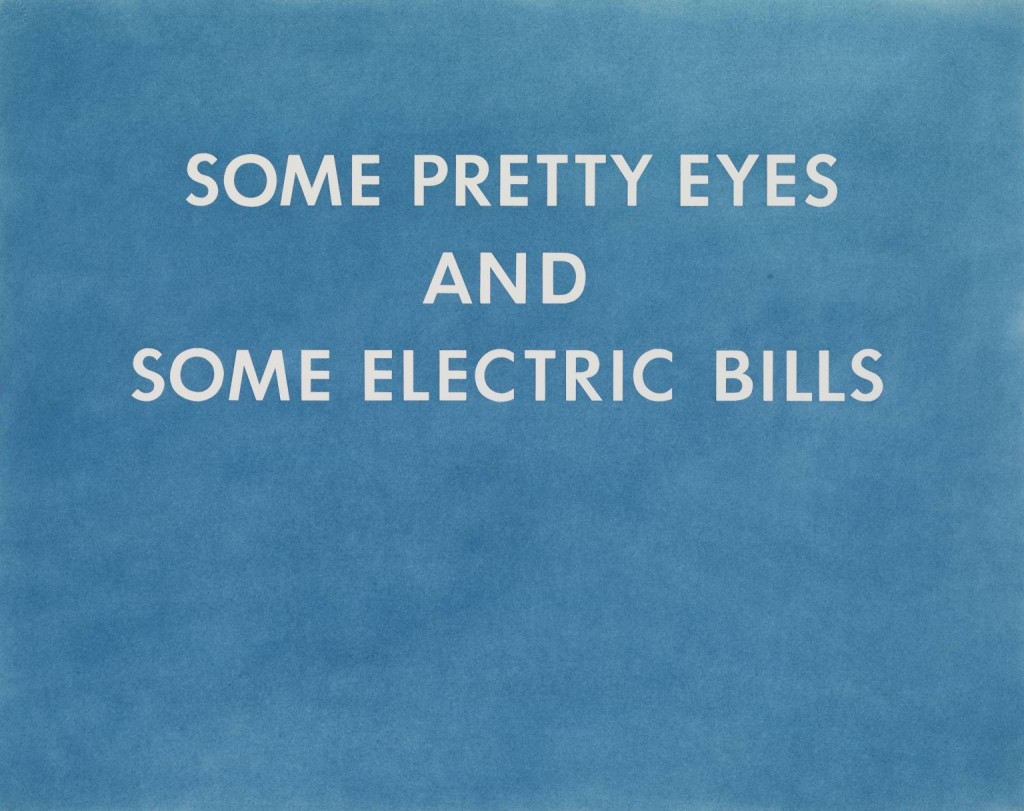 PRETTY EYES, ELECTRIC BILLS 1976 by Edward Ruscha born 1937