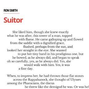 Share This Poem:  "Suitor," by Ron Smith